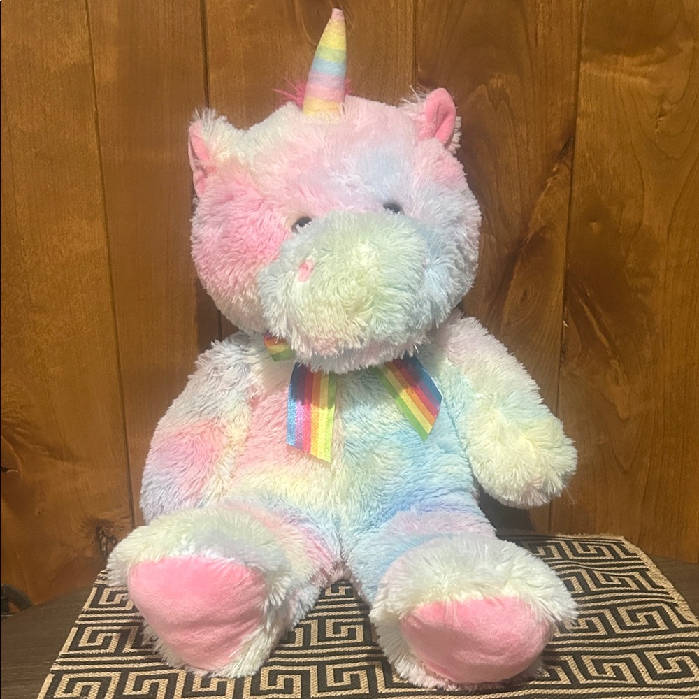 Pastel Rainbow Plush 27” Unicorn Stuffed Animal